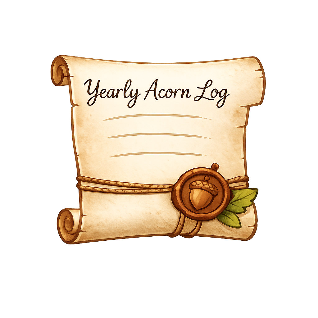 Yearly Acorn Log